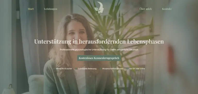 Website von Jennifer Kirschke im Mockup, früherer Stand