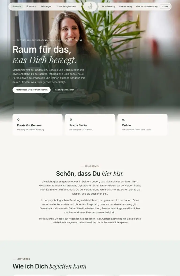 Startseite von jenniferkirschke.de in der Desktop-Ansicht
